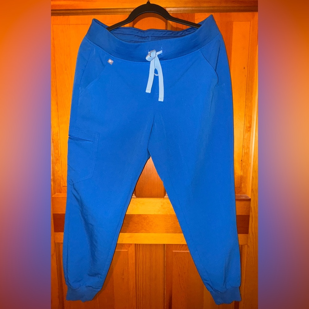 Figs Blue Zamora Joggers with Relaxed Fit and Drawstring Waist